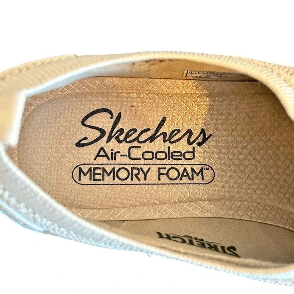 Skechers Active Air‎ Cooled Walking Sneakers 9.5 White Pink Slip On Memory Foam